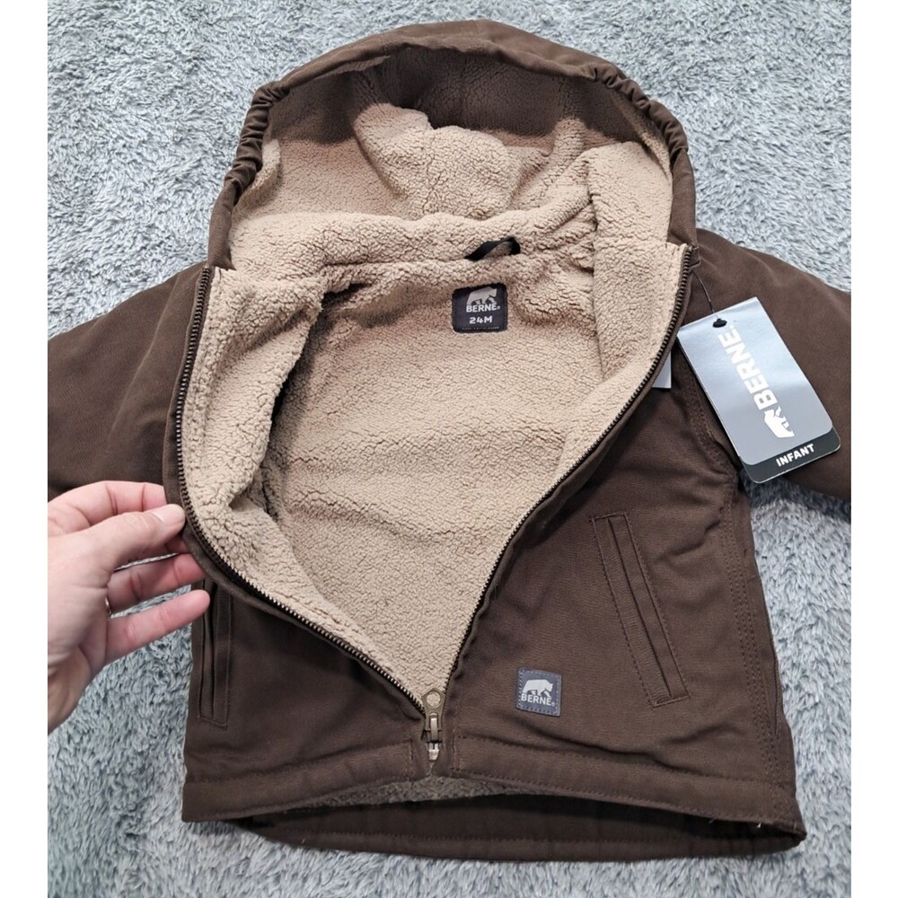 BERNE Coat Boys Sz 24 Months Infant Toddler Duck Canvas Quilted Zip Work Chore - Picture 5 of 8